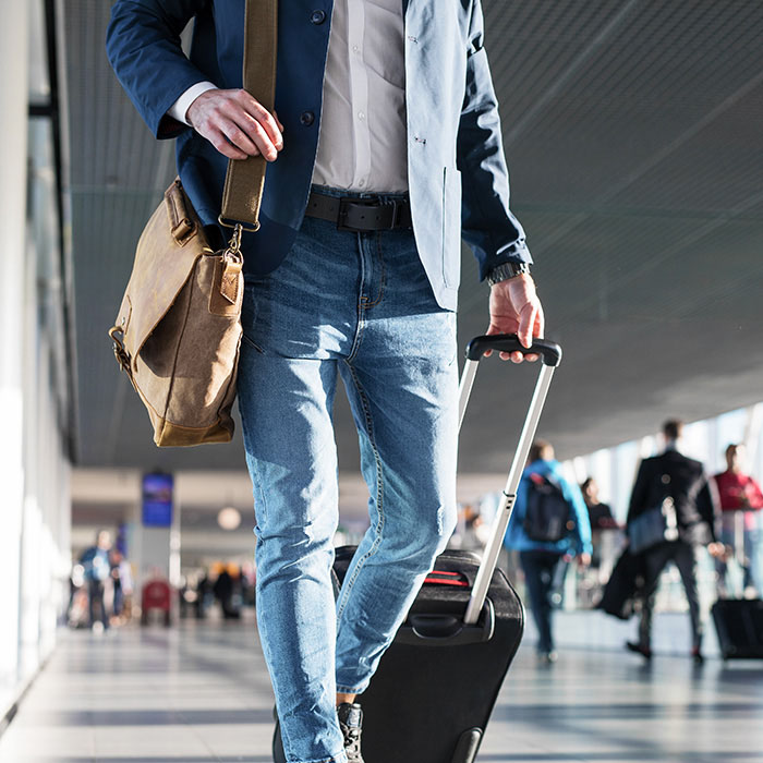 Man walking in airport