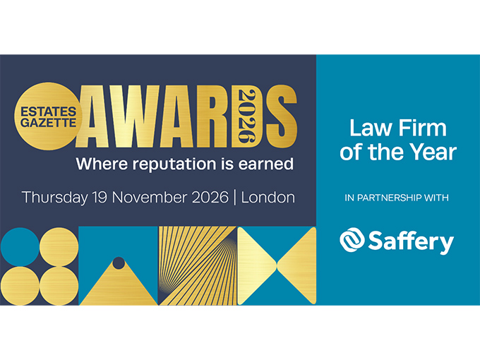Saffery sponsors Estates Gazette Awards 2026 Law Firm of the Year category